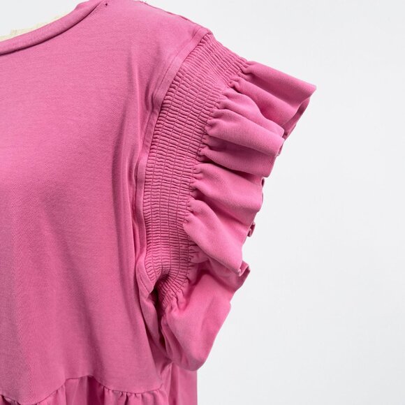 English Factory Plus Size Bubblegum Pink Flutter Sleeve Dress - 3X - Picture 9 of 9